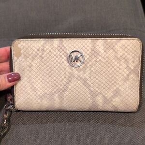 Michael Kors Snakeskin Zip Around Wallet